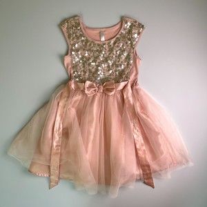 Girls dress pink sequin - Medium 7/8 - FREE SHIPPING